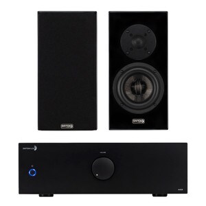 Dayton Audio Gloss Black OPAL1 and 2 x 200 Watt A400 Stereo Amplifier Bundle